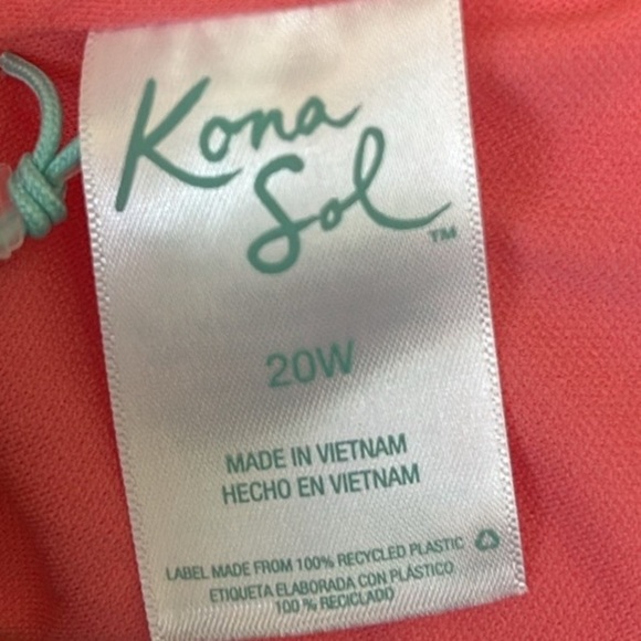 🆕 Kona Sol One Piece Swimsuit Size 20W Adjustable Straps - Picture 5 of 8